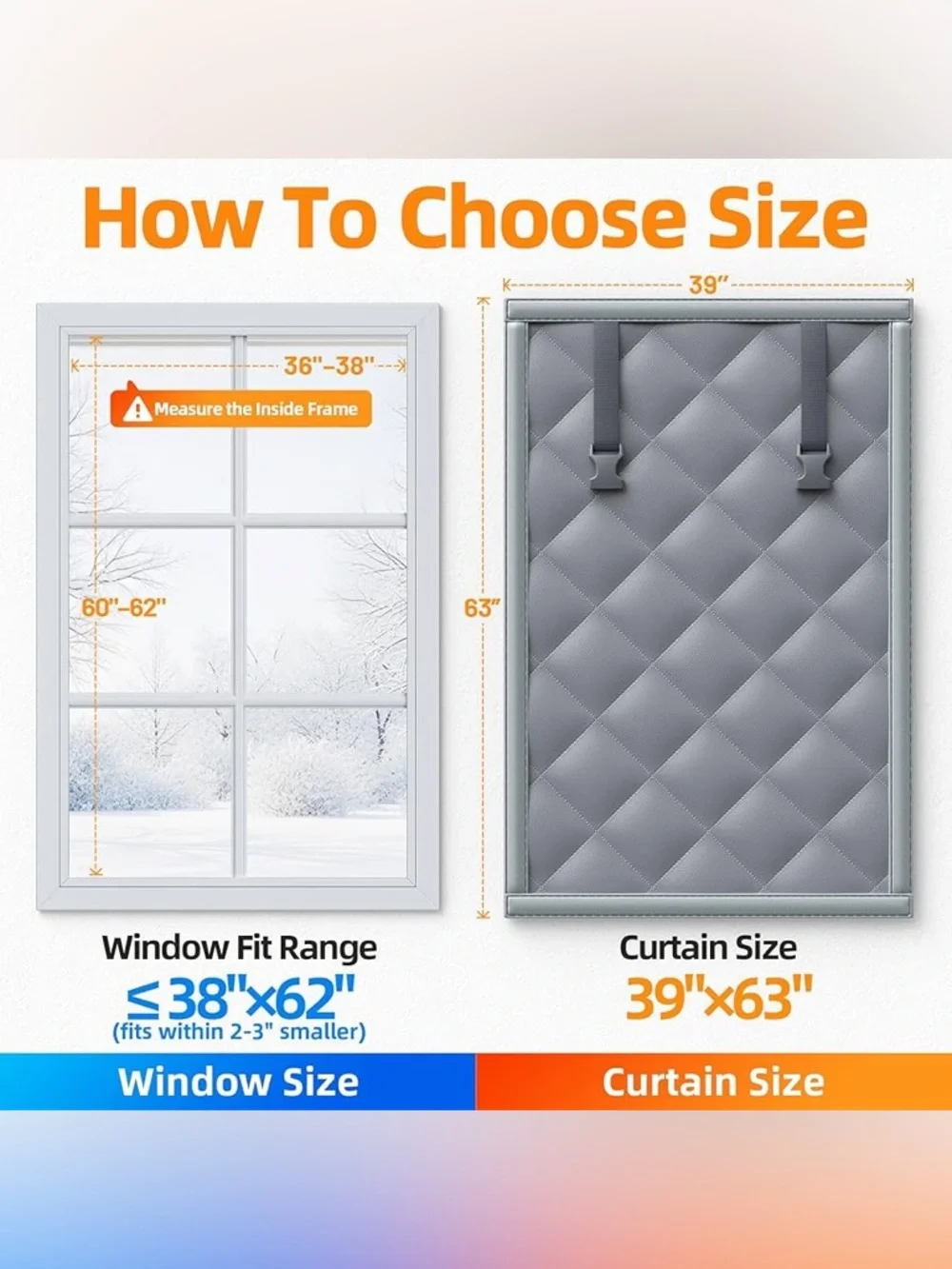 Fanfanwin 2 Set Window Insulation for Winter 63 x 39 Inch